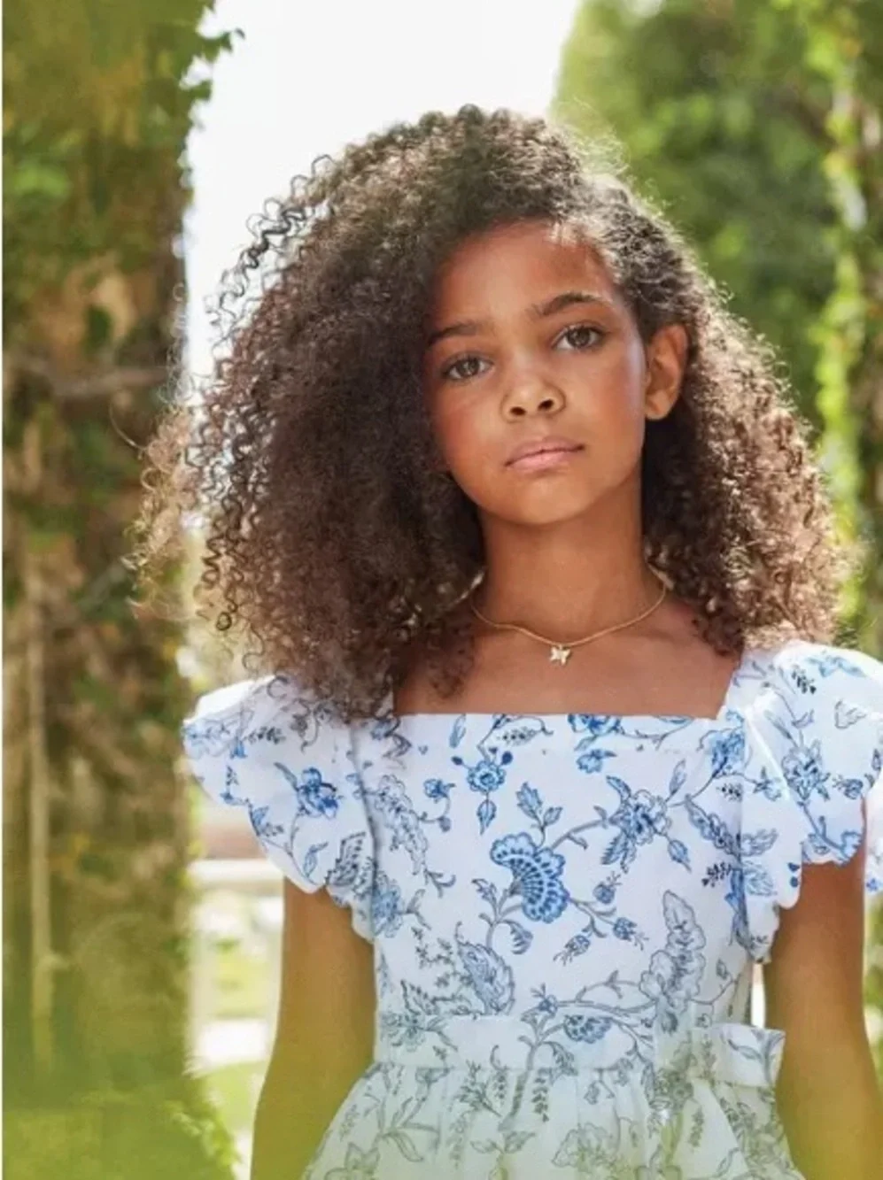 Janie and Jack Floral Tiered Bubble Sleeve Dress